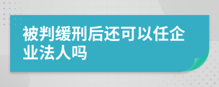 被判缓刑后还可以任企业法人吗