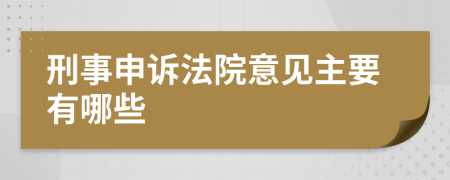 刑事申诉法院意见主要有哪些