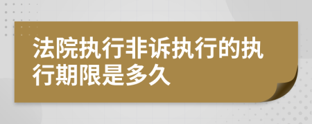 法院执行非诉执行的执行期限是多久