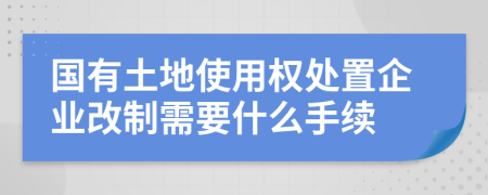 国有土地使用权处置企业改制需要什么手续