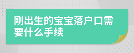 刚出生的宝宝落户口需要什么手续