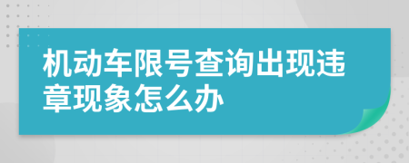 机动车限号查询出现违章现象怎么办