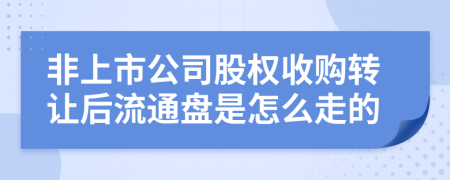 非上市公司股权收购转让后流通盘是怎么走的