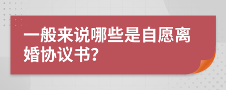 一般来说哪些是自愿离婚协议书？