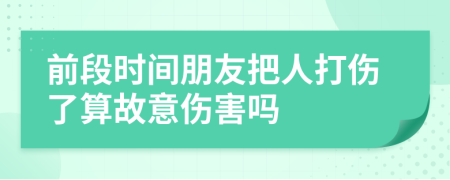 前段时间朋友把人打伤了算故意伤害吗