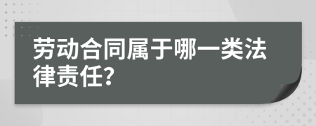 劳动合同属于哪一类法律责任？