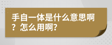 手自一体是什么意思啊？怎么用啊？