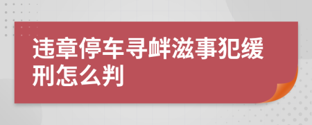 违章停车寻衅滋事犯缓刑怎么判