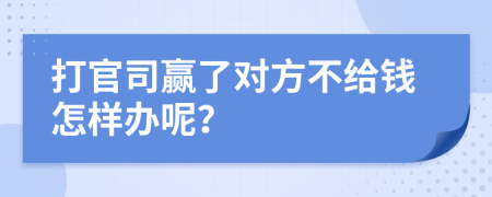 打官司赢了对方不给钱怎样办呢？