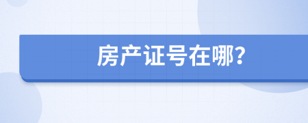 房产证号在哪？