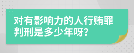 对有影响力的人行贿罪判刑是多少年呀？