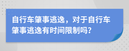 自行车肇事逃逸，对于自行车肇事逃逸有时间限制吗？