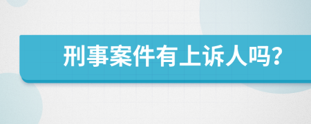 刑事案件有上诉人吗？