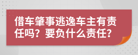 借车肇事逃逸车主有责任吗？要负什么责任？