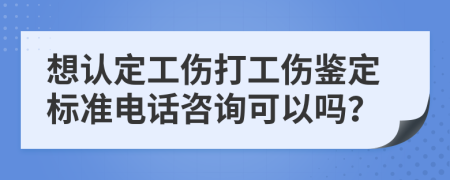 想认定工伤打工伤鉴定标准电话咨询可以吗？