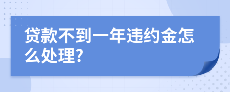 贷款不到一年违约金怎么处理?