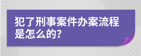 犯了刑事案件办案流程是怎么的？