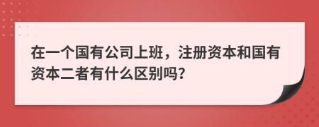 在一个国有公司上班，注册资本和国有资本二者有什么区别吗？