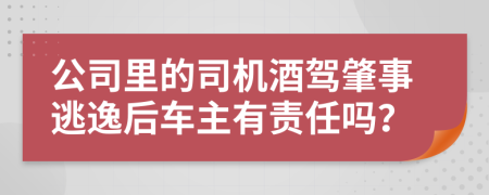 公司里的司机酒驾肇事逃逸后车主有责任吗？