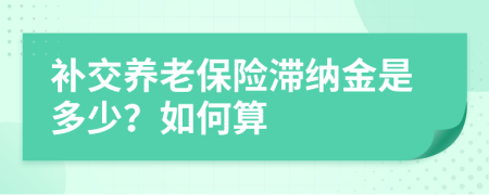 补交养老保险滞纳金是多少？如何算