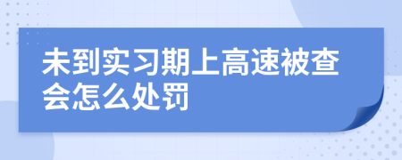 未到实习期上高速被查会怎么处罚