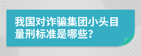 我国对诈骗集团小头目量刑标准是哪些？