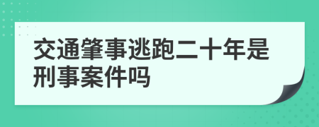 交通肇事逃跑二十年是刑事案件吗