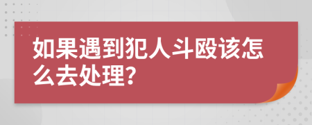 如果遇到犯人斗殴该怎么去处理？