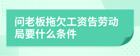 问老板拖欠工资告劳动局要什么条件