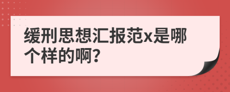 缓刑思想汇报范x是哪个样的啊？