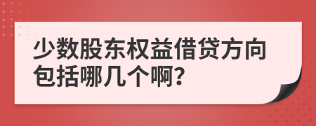 少数股东权益借贷方向包括哪几个啊？