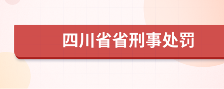 四川省省刑事处罚