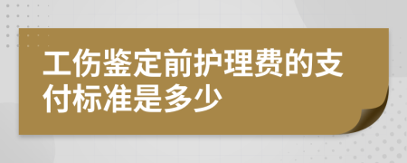 工伤鉴定前护理费的支付标准是多少