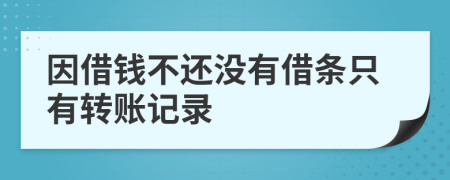 因借钱不还没有借条只有转账记录