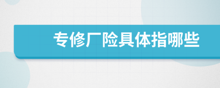专修厂险具体指哪些