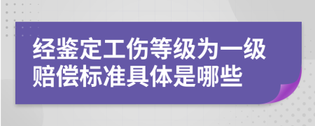 经鉴定工伤等级为一级赔偿标准具体是哪些