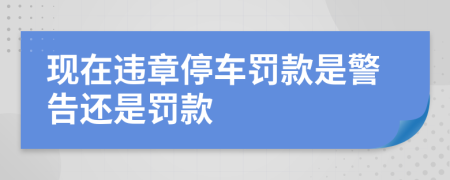 现在违章停车罚款是警告还是罚款