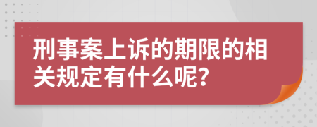 刑事案上诉的期限的相关规定有什么呢？