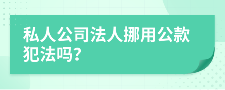 私人公司法人挪用公款犯法吗？