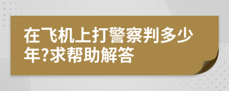 在飞机上打警察判多少年?求帮助解答