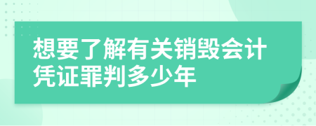 想要了解有关销毁会计凭证罪判多少年