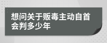 想问关于贩毒主动自首会判多少年