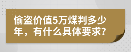 偷盗价值5万煤判多少年，有什么具体要求？