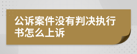 公诉案件没有判决执行书怎么上诉