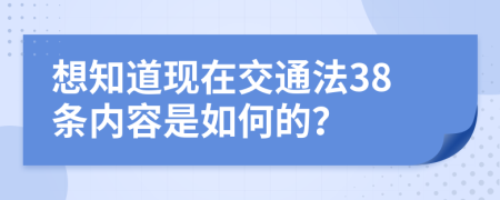 想知道现在交通法38条内容是如何的？
