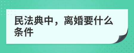 民法典中，离婚要什么条件