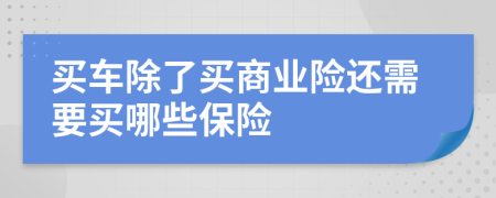 买车除了买商业险还需要买哪些保险