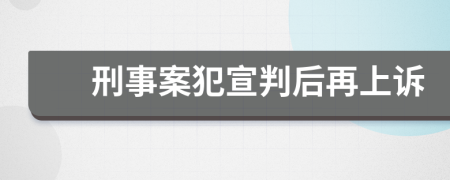 刑事案犯宣判后再上诉