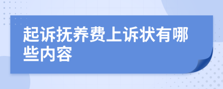 起诉抚养费上诉状有哪些内容