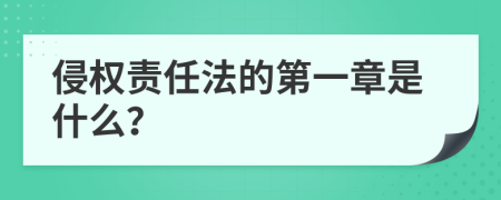 侵权责任法的第一章是什么？